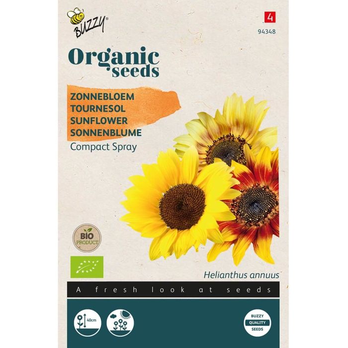 Buzzy Seeds® Organic Sunflower Compact Spray Mix