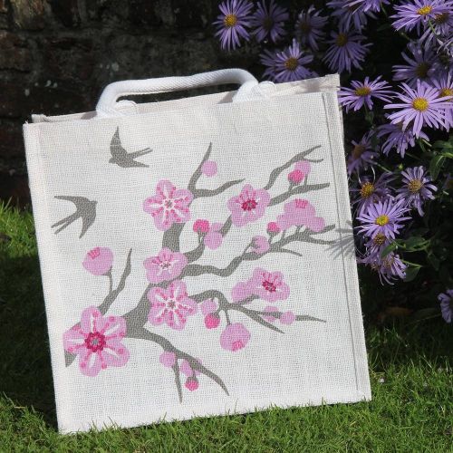 JUTE SHOPPING BAG BADGER DESIGN ECO FRIENDLY AND FAIR TRADE STORAGE  30x30x20 CM